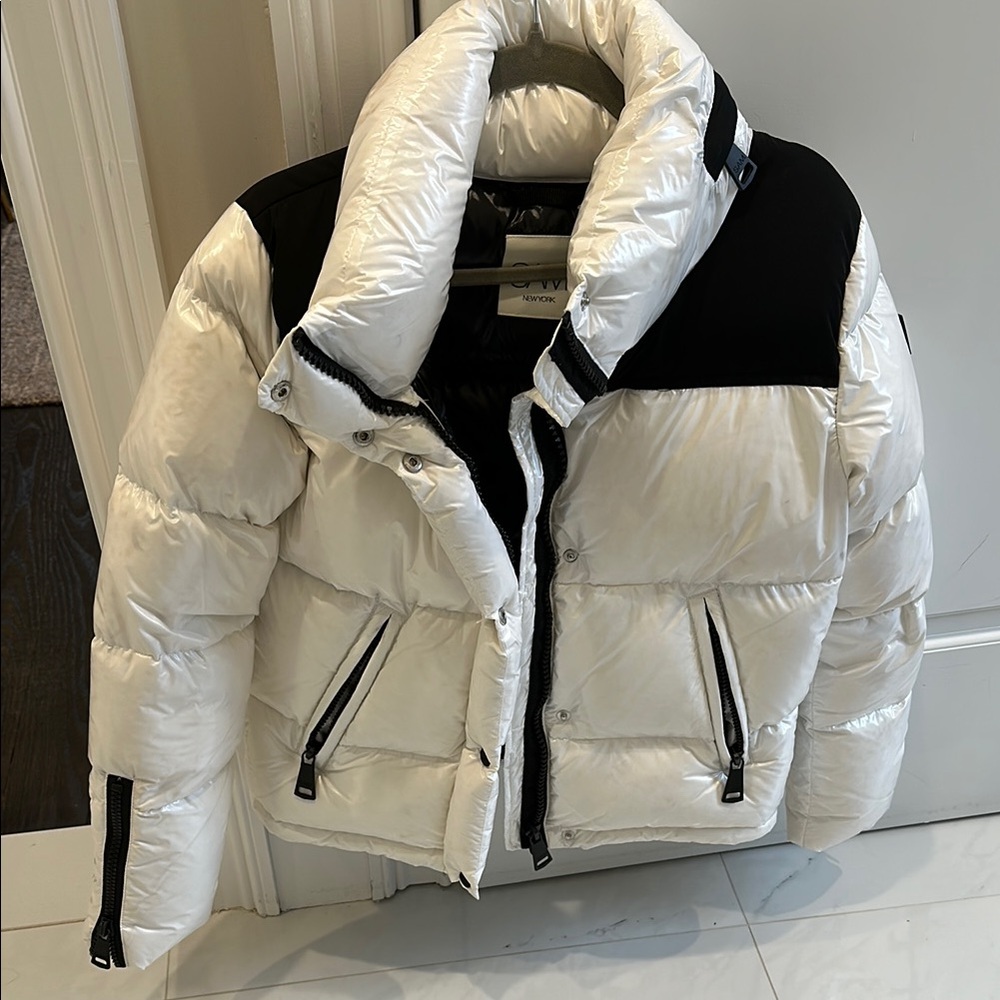 Vince White and Black Puffer Jacket